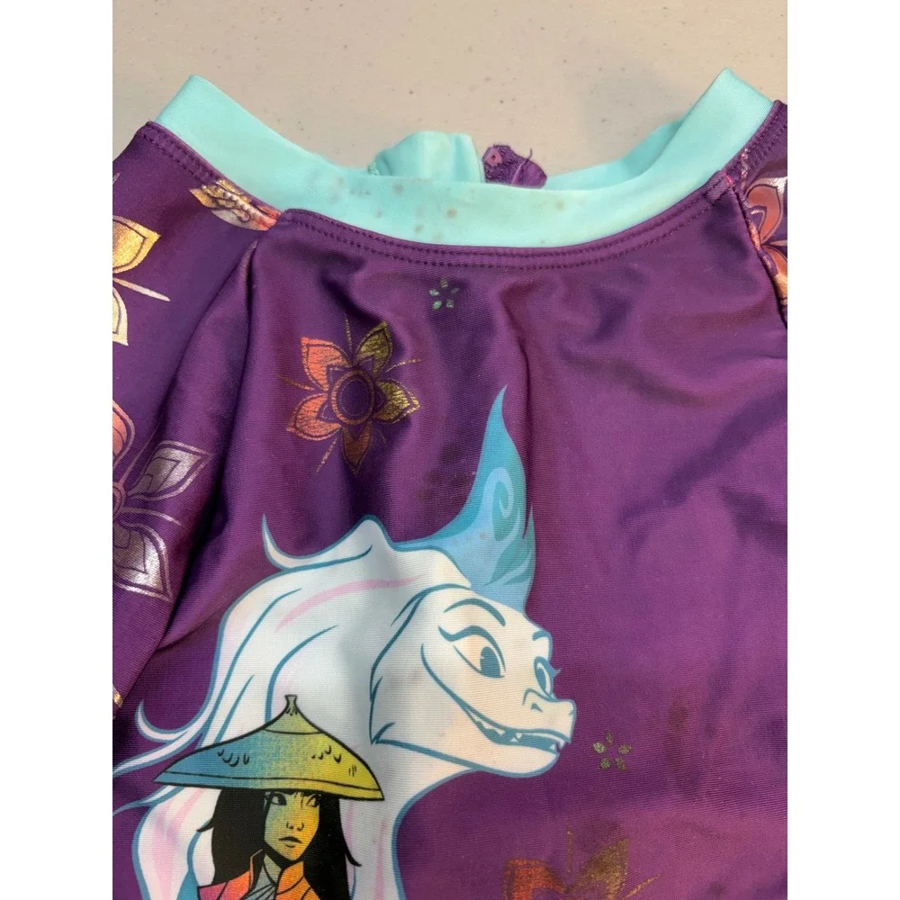Lot of 6 Girls 4T Swimsuits Disney Frozen Ariel Mermaid Raya